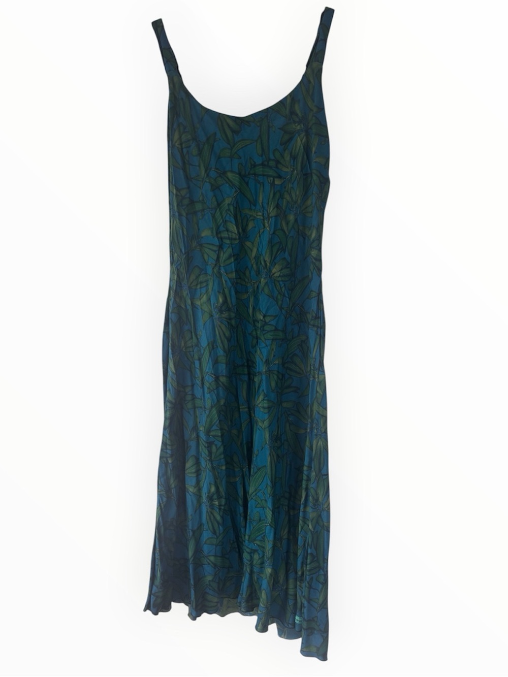 Rainbow Jo Hawaiian blue maxi dress with green leaf print #boho #festival NWT